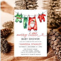 Modern Merry Little jul Santa Baby Shower