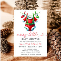 Modern Merry Little jul Santa Baby Shower