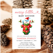 Modern Merry Little jul Santa Baby Shower