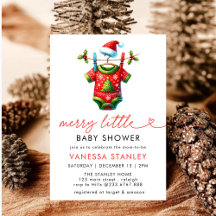 Modern Merry Little jul Santa Baby Shower