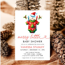 Modern Merry Little jul Santa Baby Shower Inbjudningar