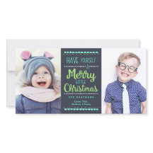 Modern Merry Little jul Two Photo Navy