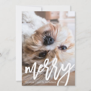 Modern Merry med Chic Leopardtryck Foto Semester Julkort