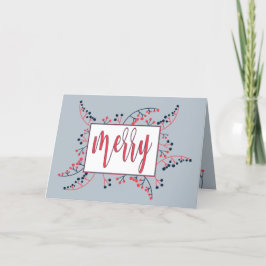 Modern Merry-meddelande: blåblåbär jul Helgkort