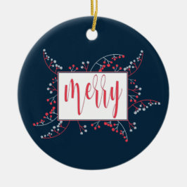 Modern Merry-meddelande: blåblåbär jul Julgransprydnad Keramik