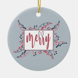 Modern Merry-meddelande: blåblåbär jul Julgransprydnad Keramik