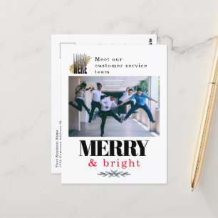 Modern Merry och Bright Company Photo jul Vykort