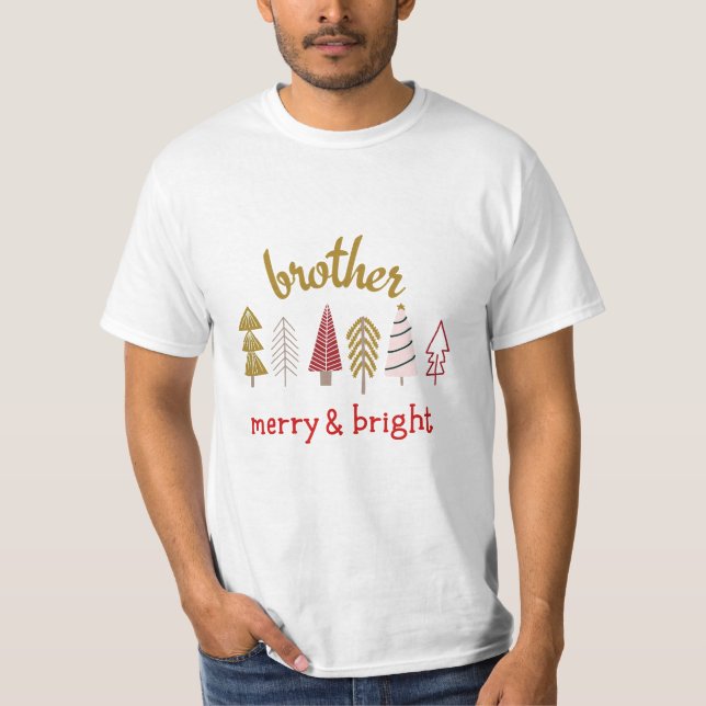Modern Merry och Bright Family Matching T Shirt (Framsida)