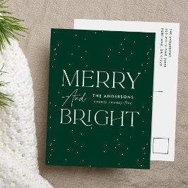 Modern merry och Bright Grönt - ej foto Helg Vykort