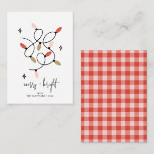 Modern Merry och Bright jul Ljus Helgdag Anteckningskort