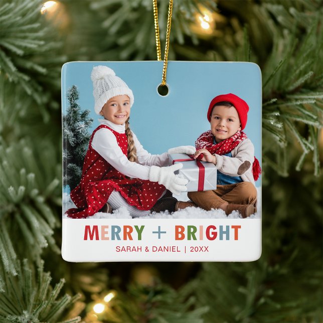 Modern Merry och Bright jul Ornament (Modern Merry and Bright Christmas Ornament
)