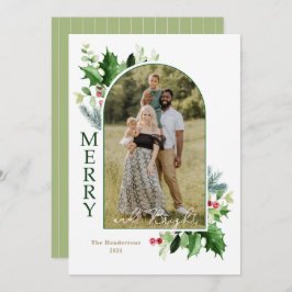 Modern merry- och Bright Jul Photo Card Julkort