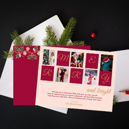 Modern merry och Bright Photo Blocks Julkort