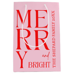 Modern Merry och Bright Red Rosa jul