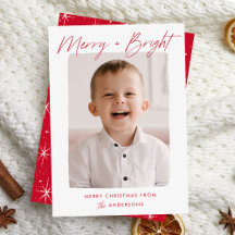 Modern merry och Bright Red Script Photo