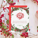 Modern Merry och Bright Script Foliage Wandan and Julkort<br><div class="desc">Modern Merry and Bright Script Foliage Wandeans Helgdag Card</div>