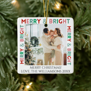 Modern Merry och BrightStor Colorful One Photo Julgransprydnad Keramik