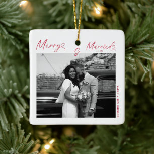 Modern Merry och gift Nylodrätt skript jul Julgransprydnad Keramik