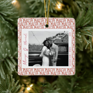 Modern Merry och gift Nylott Bow-jul Julgransprydnad Keramik
