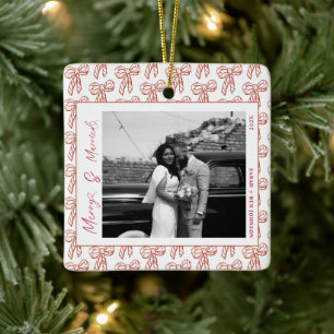 Modern Merry och gift Nylott Bow-jul Julgransprydnad Keramik
