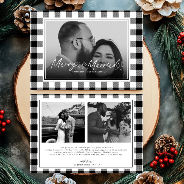 Modern Merry och gift Nylovad jul Julkort (Skapare uppladdad)