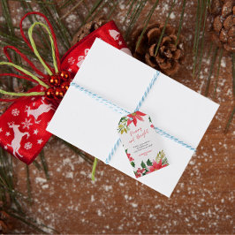 Modern Merry och julskript Presentetikett