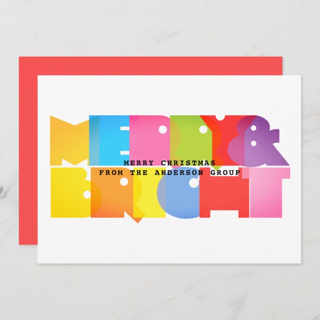 Modern merry och ljus julhelg julkort (Fram/baksida)