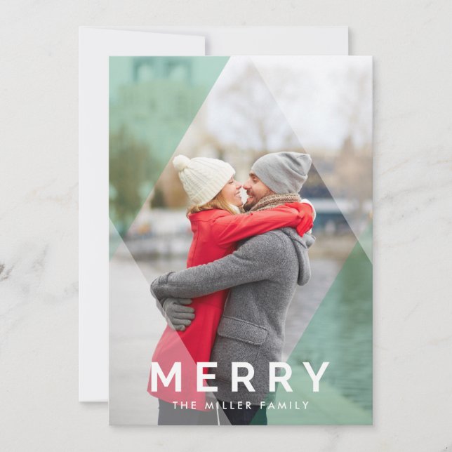 Modern Merry Overlägg | Jul Fotokort Julkort (Framsida)