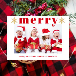 Modern merry Photo Helgdag Card Julkort