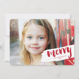 Modern Merry Push Brev Helgdag-fotokort för  Julkort