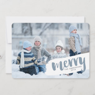 Modern Merry Push Brev Helgdag-fotokort för  Julkort