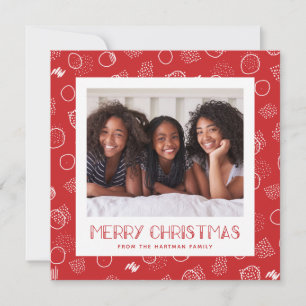 Modern Merry Röd Fyrkantig Foto Julkort