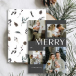 Modern Merry Winter 4 Photo Black Watercolor Julaf Julkort<br><div class="desc">I år ska du låta dina vänner och familj veta att du bryr dig om det moderna julkortet för Merry Winter 4 Photo Black Watercolor Julafton. Det är inte bara snyggt och aktuellt, utan det finns tillräckligt med utrymme för att du ska kunna inkludera fyra av dina favoritminnen från det...</div>