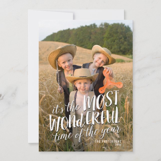 Modern Mest underbara helgdag - fotkort Julkort (Framsida)