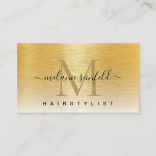 Modern Metall-Elegant för handskript i guld Brush Visitkort