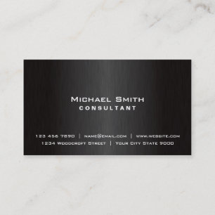 Modern metall för elegant professionellslättsvart visitkort