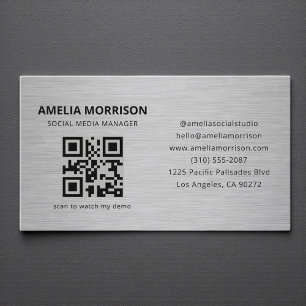 Modern Metall QR-kod Minimalistisk Professionell Visitkort