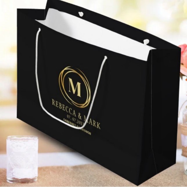 Modern metallic gold circle shape faux monogram (Skapare uppladdad)