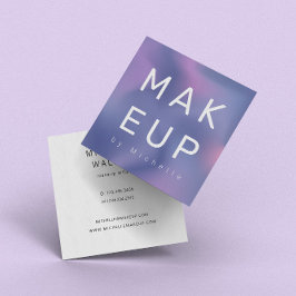 Modern Metallic Ombre Makeup Artist Fyrkantigt Visitkort