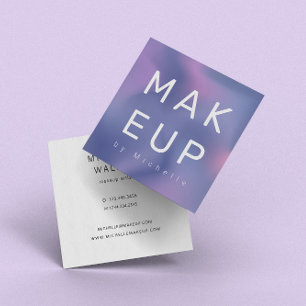 Modern Metallic Ombre Makeup Artist Fyrkantigt Visitkort