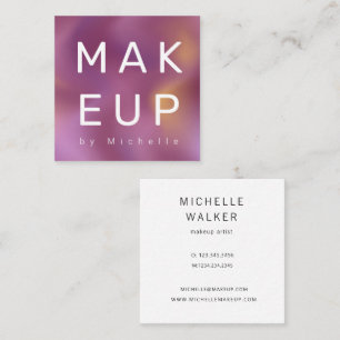 Modern Metallic Ombre Makeup Artist Fyrkantigt Visitkort