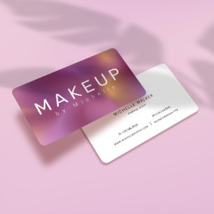 Modern Metallic Ombre Makeup Artist Visitkort