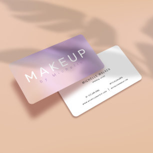 Modern Metallic Ombre Makeup Artist Visitkort