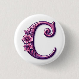Modern Metallic Rosemaling Letter C, Pink/Purple Knapp