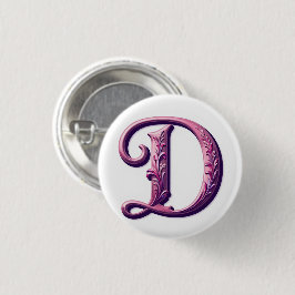 Modern Metallic Rosemaling Letter D, Pink/Purple Knapp