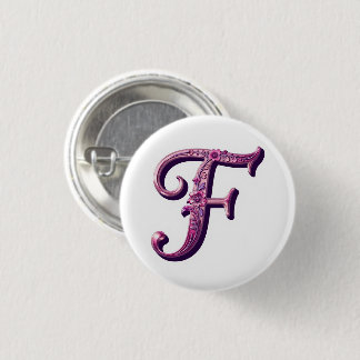 Modern Metallic Rosemaling Letter F, Pink/Purple Knapp