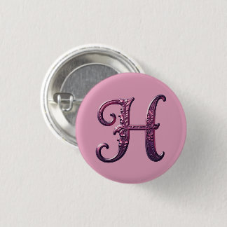 Modern Metallic Rosemaling Letter H, Pink/Purple Knapp