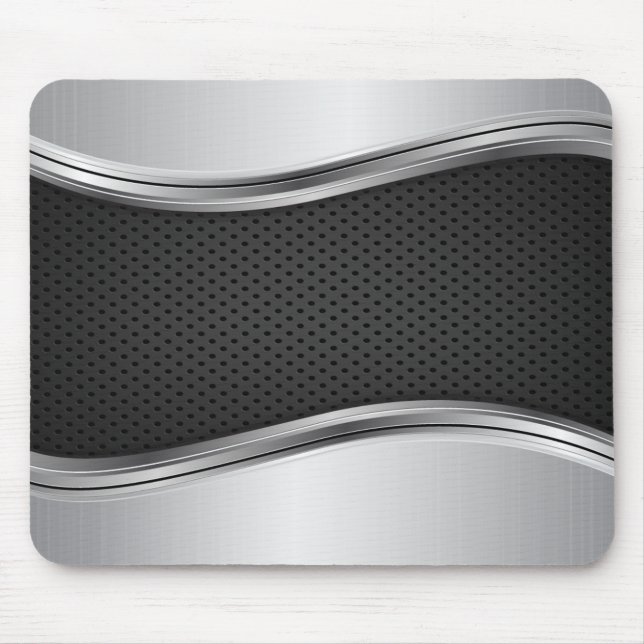 Modern Metallic Silver Black Musmatta (Framsidan)