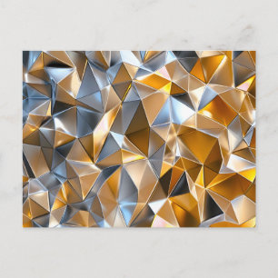 Modern metallisk abstrakt guld silver geometrisk helg vykort