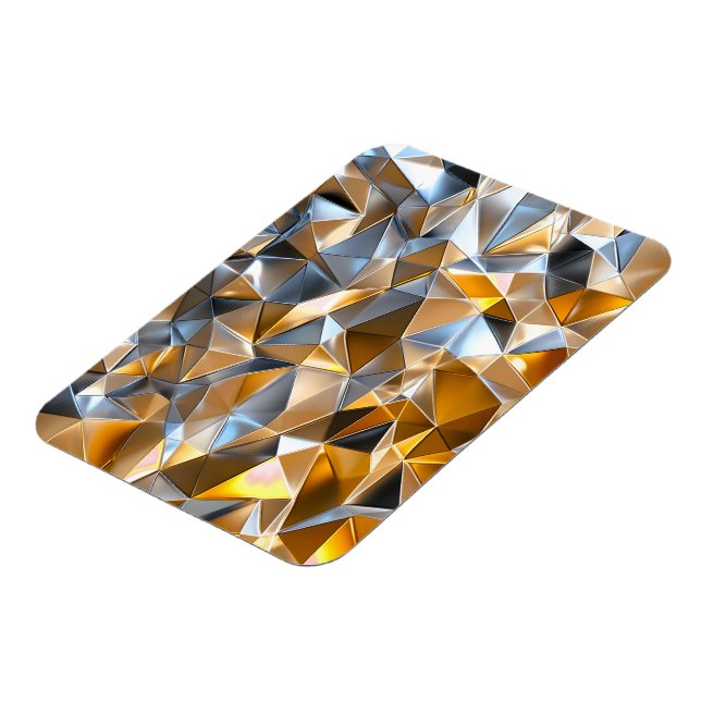 Modern metallisk abstrakt guld silver geometrisk magnet (Vänstra Sidan)